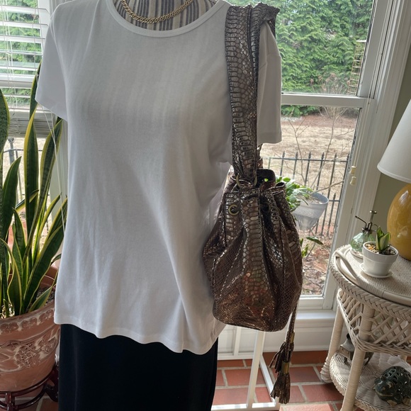 NAN metallic snakeskin hobo bag. PT - Picture 6 of 11